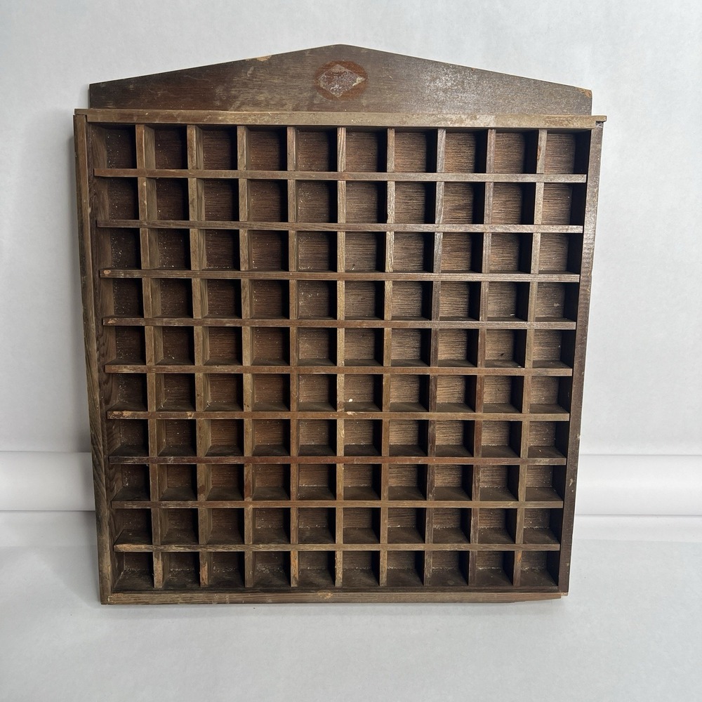 Vtg Lillian Vernon Miniatures Display Shelves Case Wood 100 Cubbies Thimbles